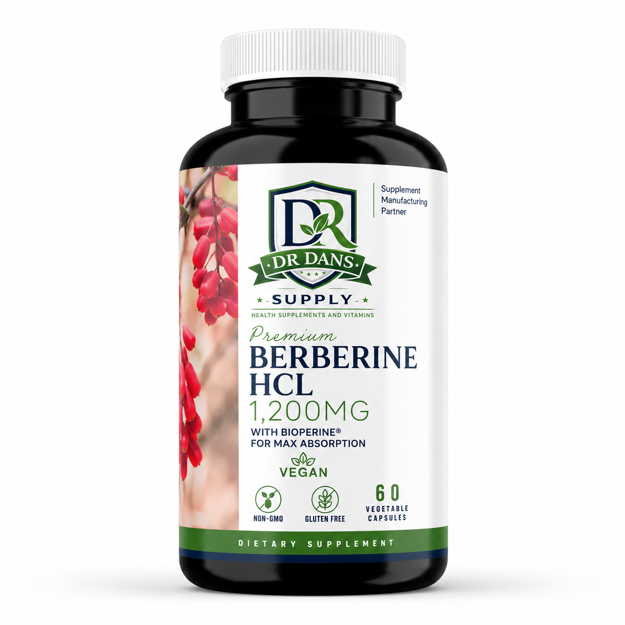 Premium Berberine HCL 1,200mg Per Serving
